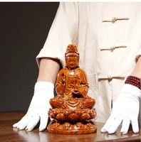 30cm large good 2022 home family spiritual efficacious mascot sitting guanyin buddha rose wood handmade carving art statue