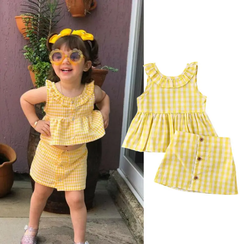 От 0 до 3 лет комплекты детской одежды для маленьких девочек клетчатые топы без