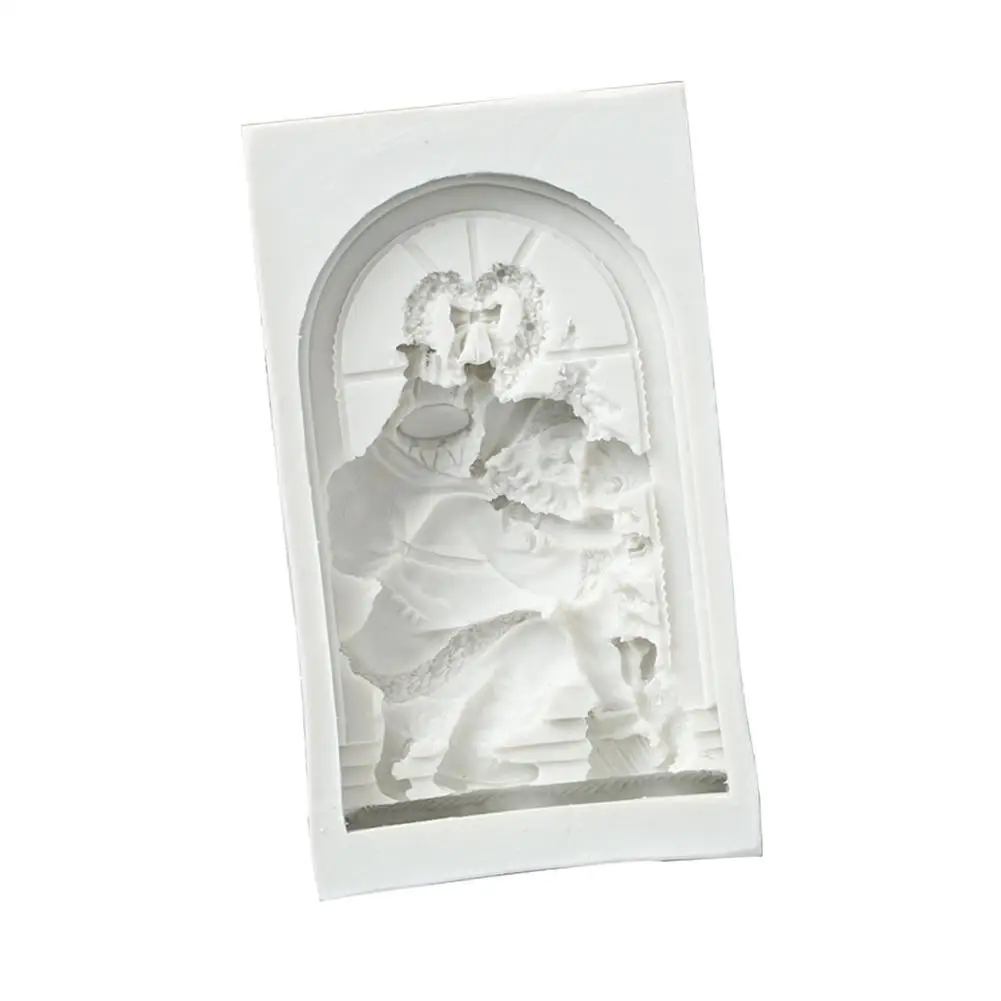 Рождественская тема силиконовая форма Санта Клаус DIY торт плесень инструменты