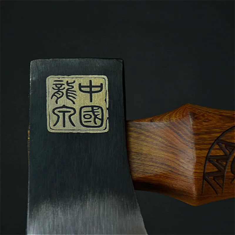 

Longquan steel process manual forging and cutting bone axe, acid branch and wood handle carving non-slip heavy single-hand axe