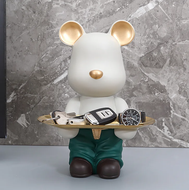 Miniature Cute Bear Sculpture Table Decor Modern Multifunction Desktop Storage Decorative Statue Home Figurine Piggy Bank | Дом и сад