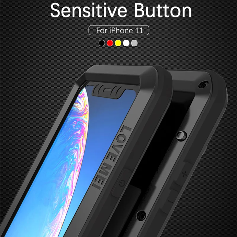 LOVE MEI Aluminum Dustproof Shockproof Phone Case For iPhone 11 Pro Max 2019 Heavy Duty 360 Full Protection Doom Armor Cover | Мобильные