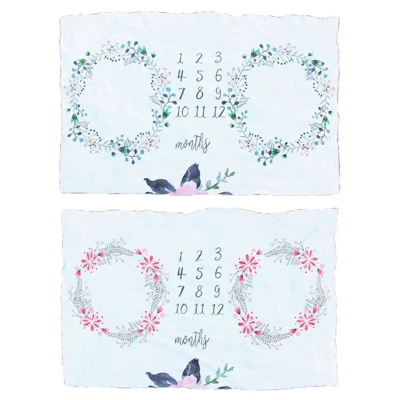 

Kids Baby Milestone Flannel Blanket Children Twins Photo Photography Props