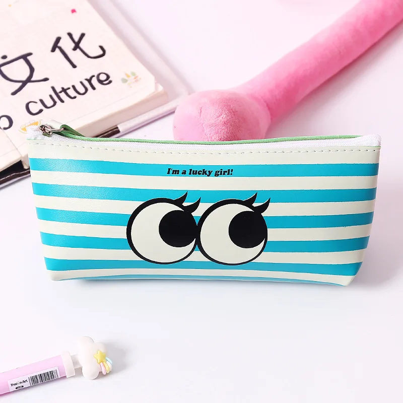 

KKBOOK Kawaii Pencil Bag Modern Girl Stationery Pencil Case PU Leather Female Anti Sailor Take Storage Bag Pen Bag