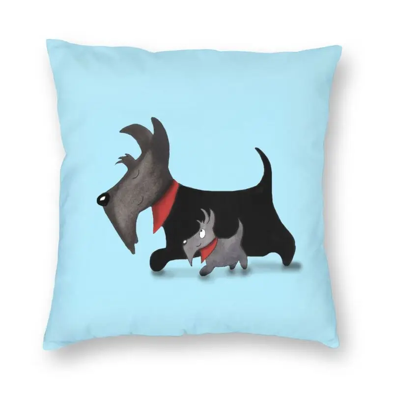 

Scottie Dogs Cartoon Graphic Cushion Cover Scottish Terrier Throw Pillow Case for Living Room Cool Pillowcase Home Decorative