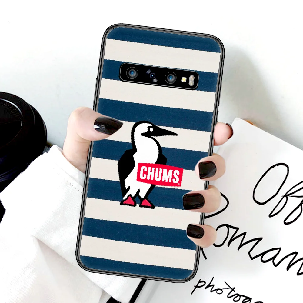 

Fashion CHUMS Penguin Phone Case For Samsung Galaxy Note S 8 9 10 20 Plus E Lite Uitra black Hoesjes Luxury Shell Trend Cover