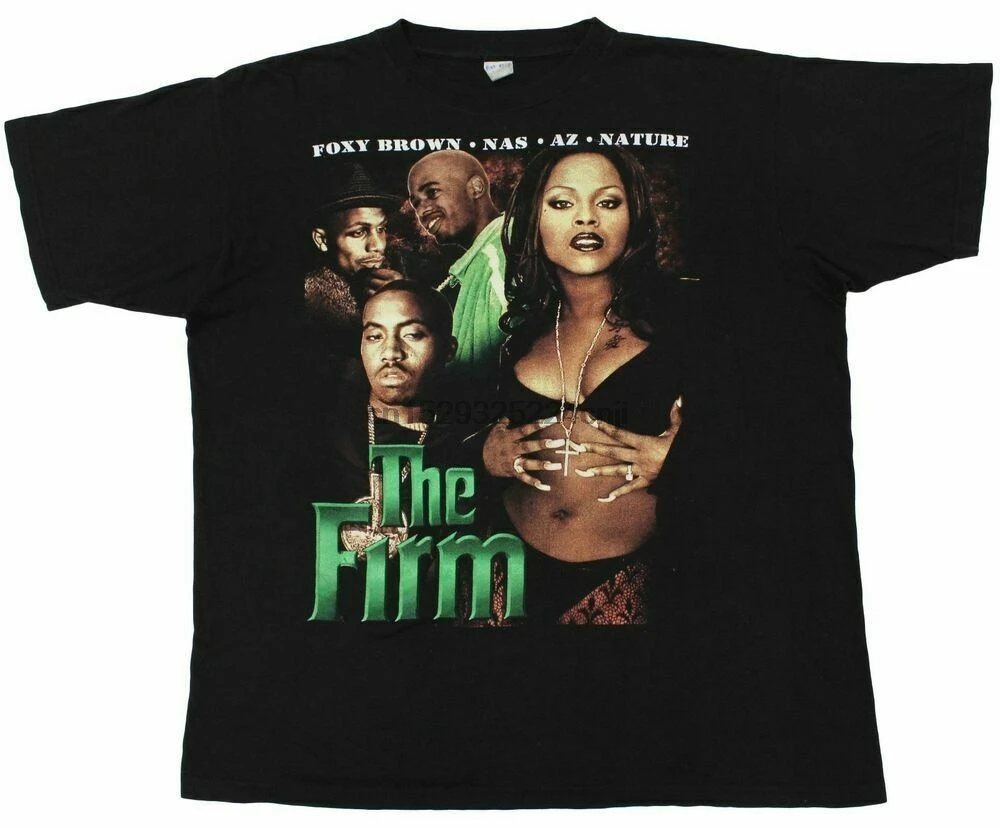 Nas твердая 1997 дюймовая футболка для телефона Foxy Brown AZ Nature Vtg Rap Reprint FF938|Мужские