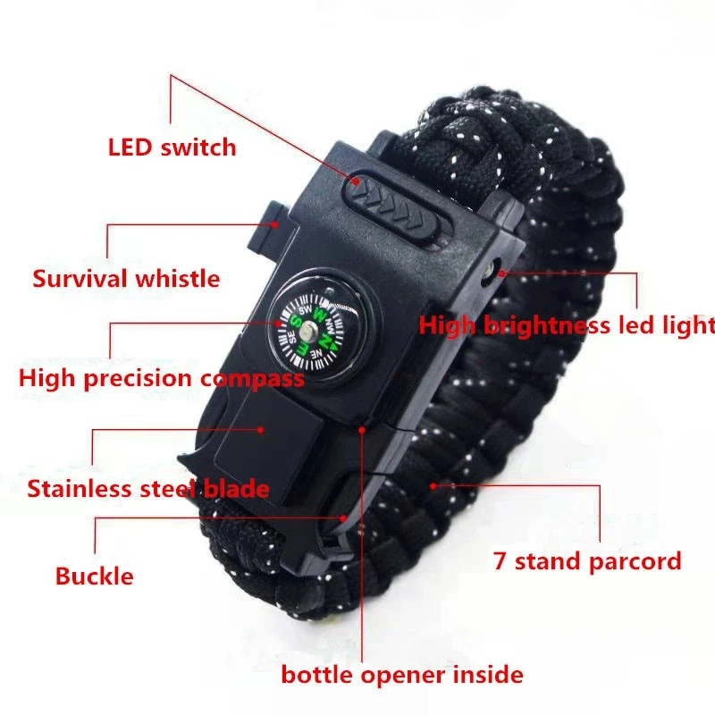 Светодиодные фонари Paracord 550 4 мм браслет многофункциональный парашютный шнур