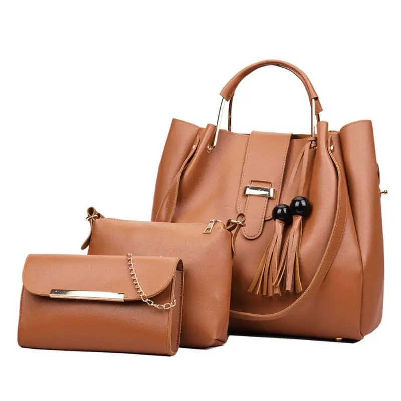 

3Pcs/Set Women's PU Leather Handbag Shoulder Bags Tote Purse Messenger Satchel