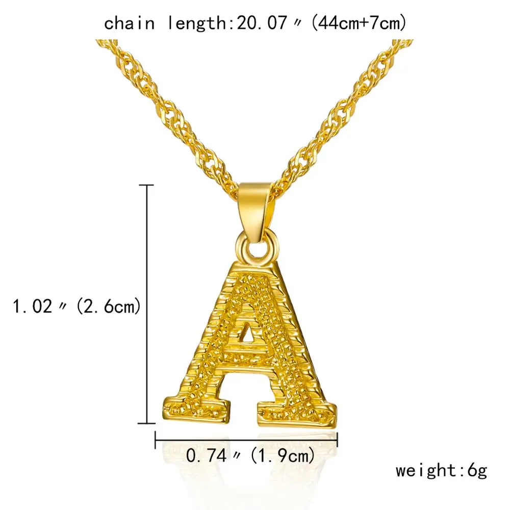 Ожерелье золотого цвета с буквами инициала для женщин и мужчин ювелирное изделие