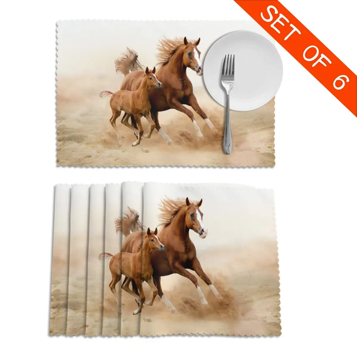 Коврики для стола подставки под стаканы Детская лошадь и его мама кофейных