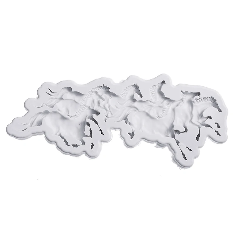 1pc 3D Running Horse Shape Mold Flexible Silicone Fondant Cake Sugar Molds Decorating Tools DIY Kitchen Baking Tool | Дом и сад