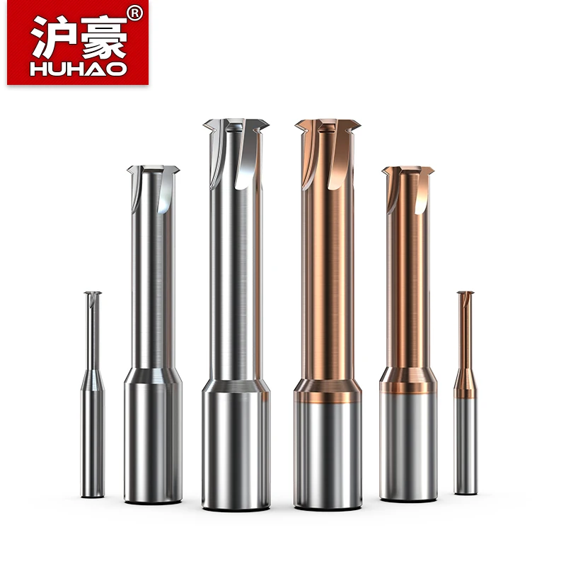

HUHAO 60Â° Tungsten Carbide Single Tooth Spiral Milling Cutter Nano Coated Router Bit For Steel 3 Flutes Deep Hole Thread Endmill
