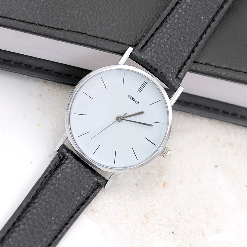 Часы наручные мужские кварцевые однотонные модные повседневные деловые