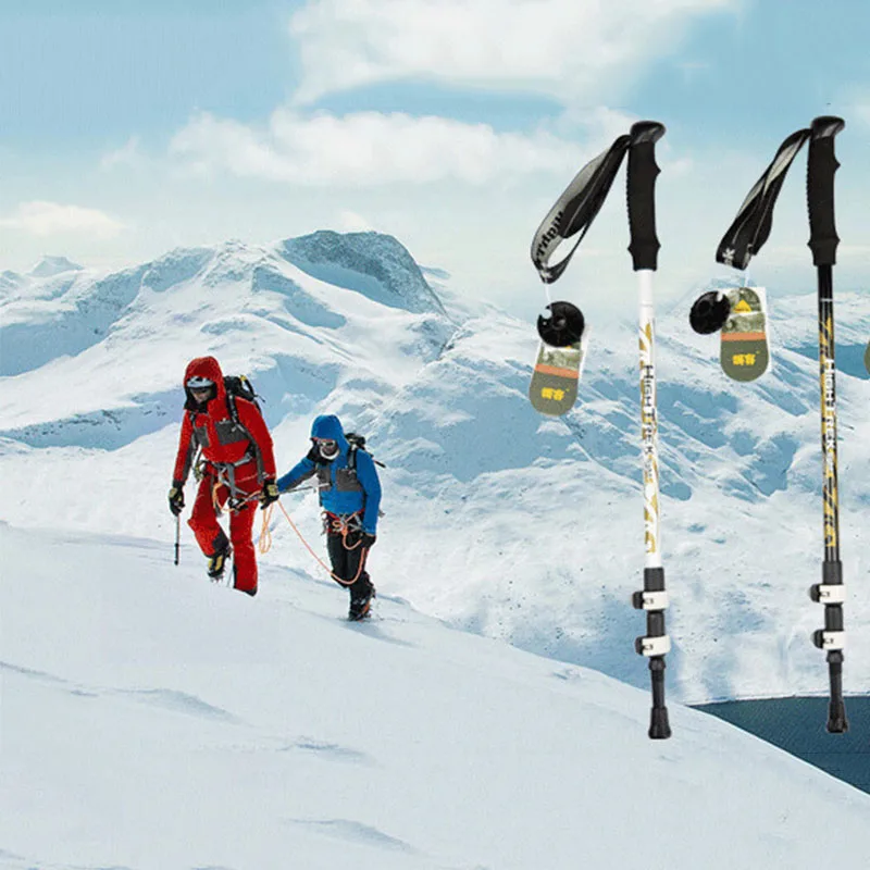 

Outdoor Climbing Carbon Fiber Mountaineering Adjustable Lever Lock Lightweight Trekking Hiking Pole Walking Senderismo Stick