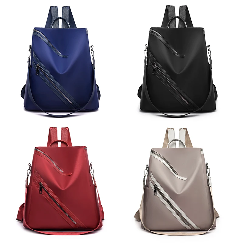 

2020 Women New Backpack Simple Lady Large Capacity Backbag Oxford Cloth Youth Daily Bag Black Multi Function