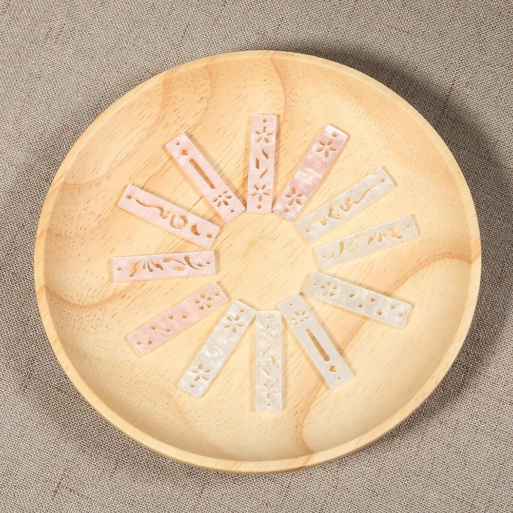 5 шт./пакет белые и акриловые бусины розовые кислотные оболочки как полый ломтик