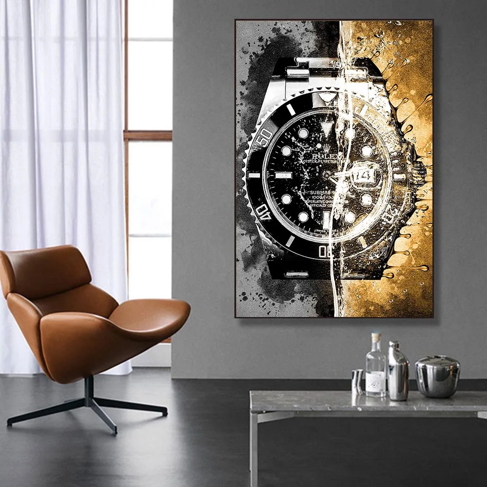 Роскошные наручные часы настенный плакат домашний декор Картина на холсте