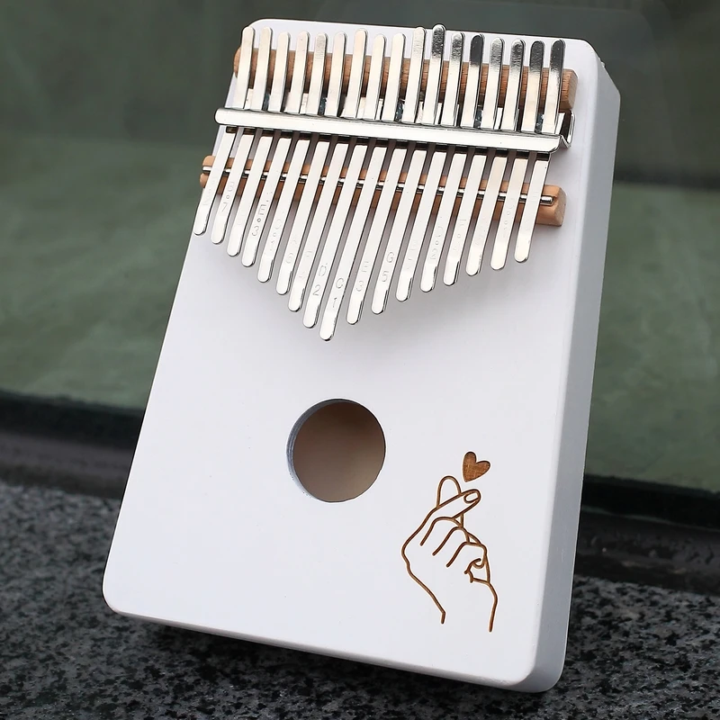 Керауса инструмент белый калимба 17 клавиш красное дерево портативный Mbira