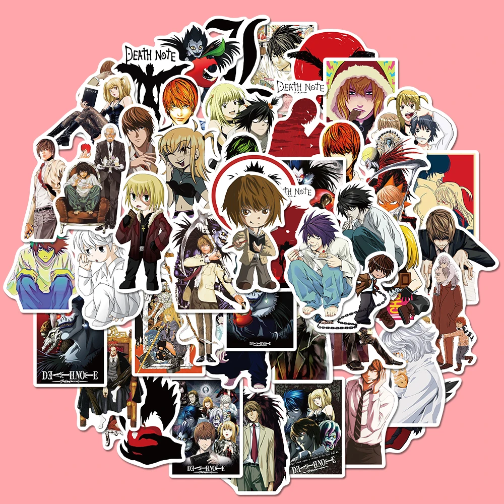 

50pcs Japanese Anime Death Note Sticker Waterproof Sunscreen laptop Graffiti Sticker PVC Children's Toy Sticker