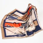 Платок Шелковый женский, 90 х90 см, с принтом