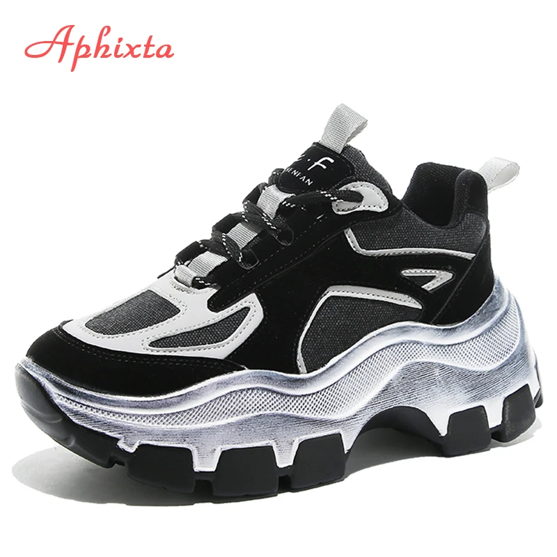 Женские кроссовки на платформе Aphixta сникерсы толстой подошве для папы