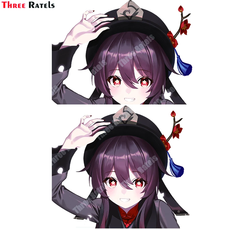 

Аниме наклейки Three Ratels A830 Hu Tao Genshin Impact, мотоциклетные наклейки, подходят для ноутбука, телефона, шлема, Декор, виниловый материал
