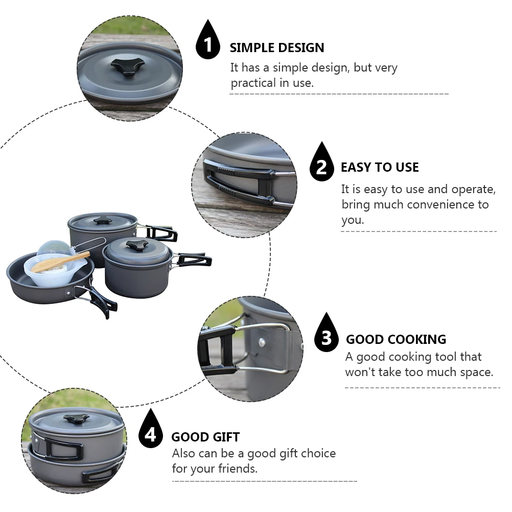 1 комплект походная посуда беспорядок набор портативная складная Уличное