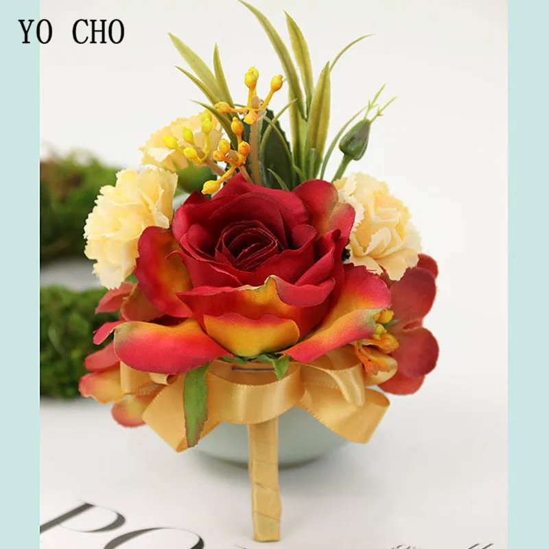 Оптовая продажа дешевые шелковые розы искусственные цветы свадебная брошь для