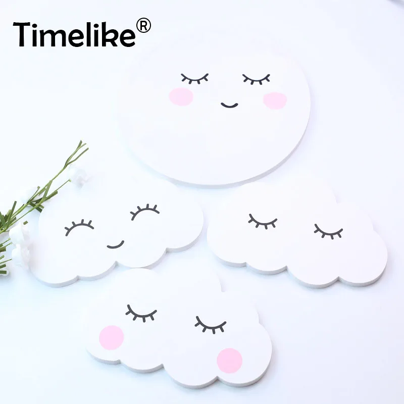 Новинка 2021 наклейки на стену с изображением кролика и облаков для детской