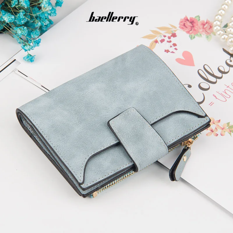 

2021 new ladies short ladies wallet black red mini money wallet small foldable PU leather women's coin purse card holder