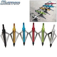 6pcs 100grain head arrows tips for hunting bow and arrows apply compound bow archery blades arrowhead shooting 3 fixed blades
