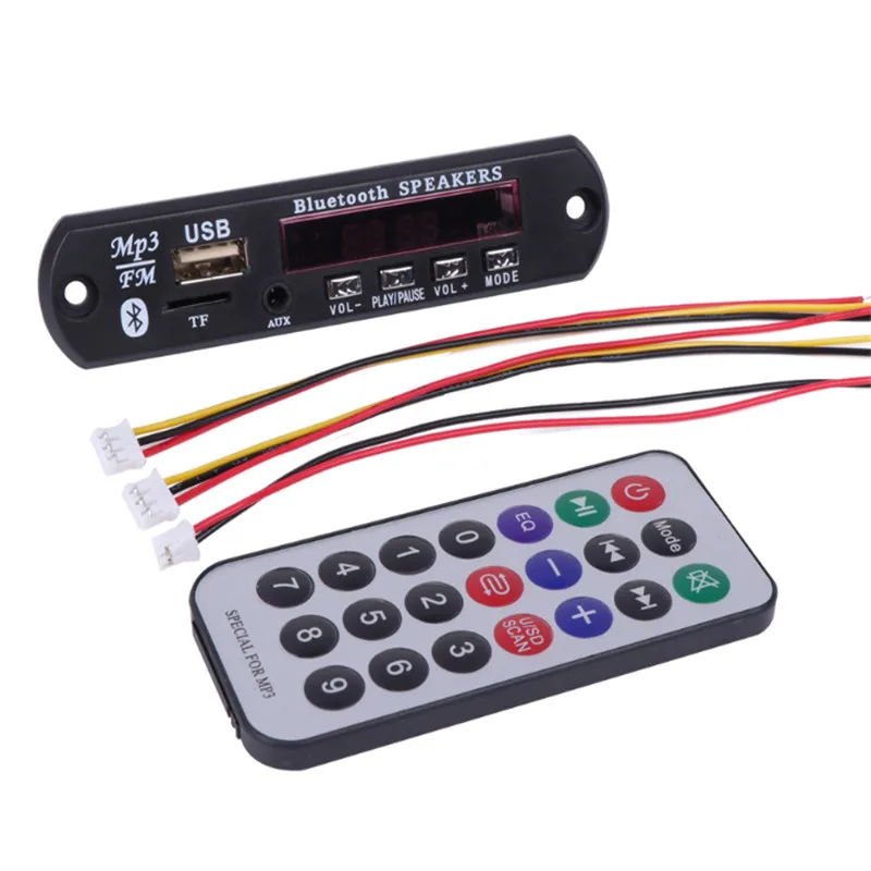 Автомобильный FM радиомодуль 5 В 12 Bluetooth 0 громкая связь 2*3 Вт усилитель mp3 плеер
