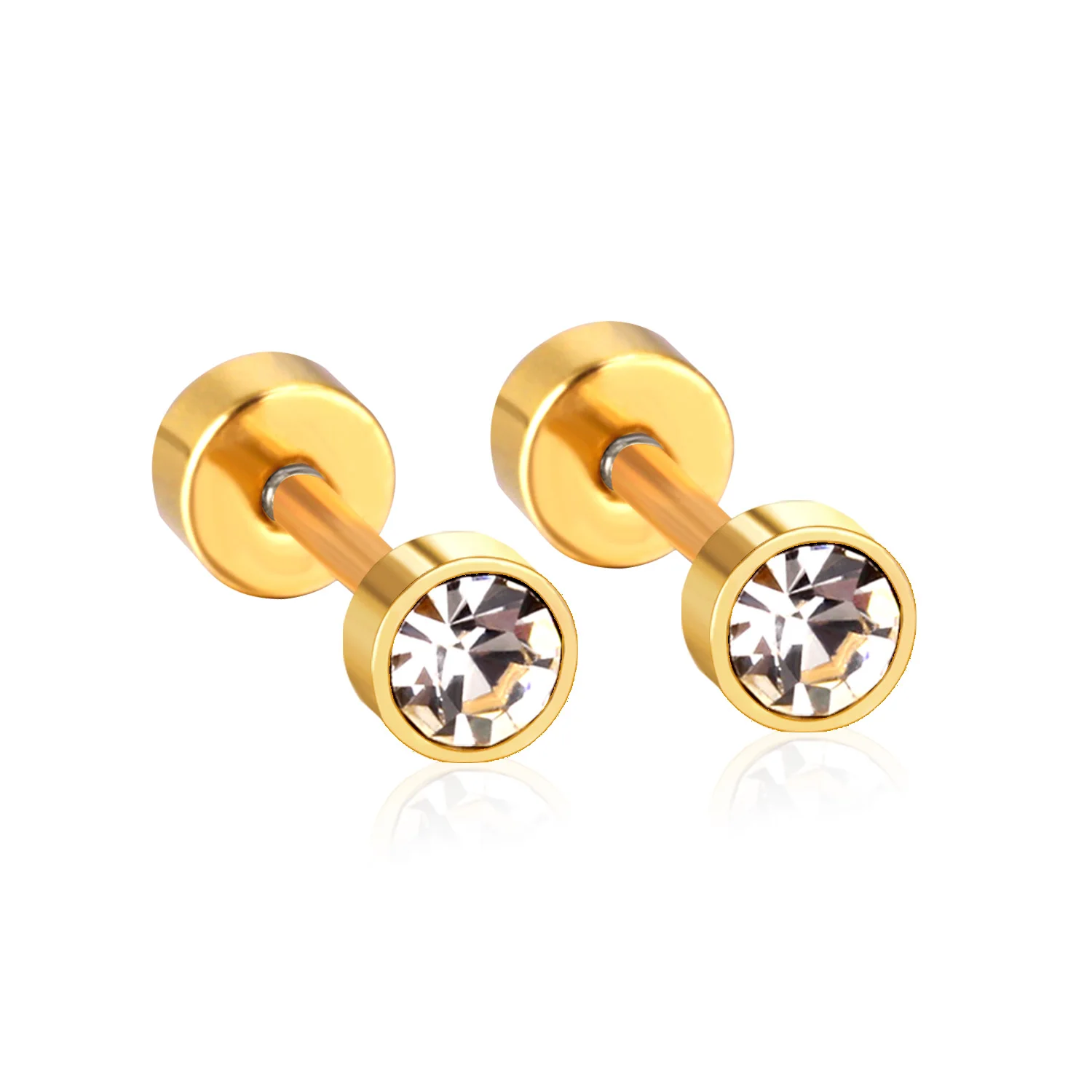 Женские сережки гвоздики из нержавеющей стали LUXU вечерние с закрученным