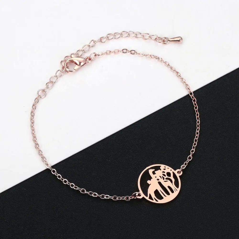 Женский браслет с жирафом Todorova цепочкой из нержавеющей стали для подарка на День