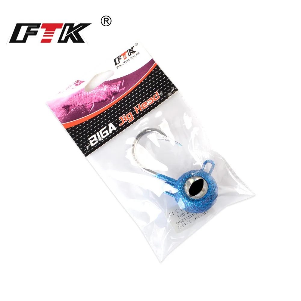 

FTK Lead Jig Head Fishing Tuna Lure 1PC 120g/140g/160g/180g Bass Bait 3D Eyes Tuna Lure Vivid Body Jigging Sinking Peche