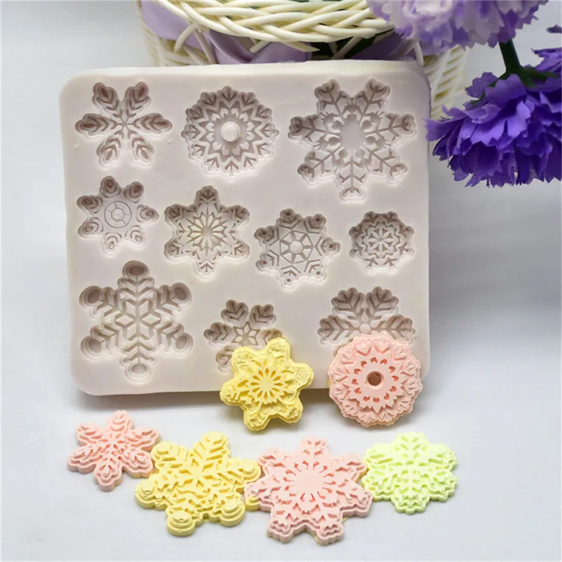 Пористая Снежинка силиконовая форма для шоколадного торта Sugarcraft украшения