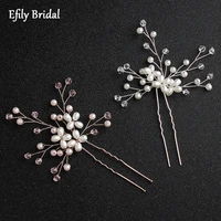 efily crystal and pearl bridal headpiece hair pins and clips wedding hair accessories for women bride jewelry bridesmaid gift