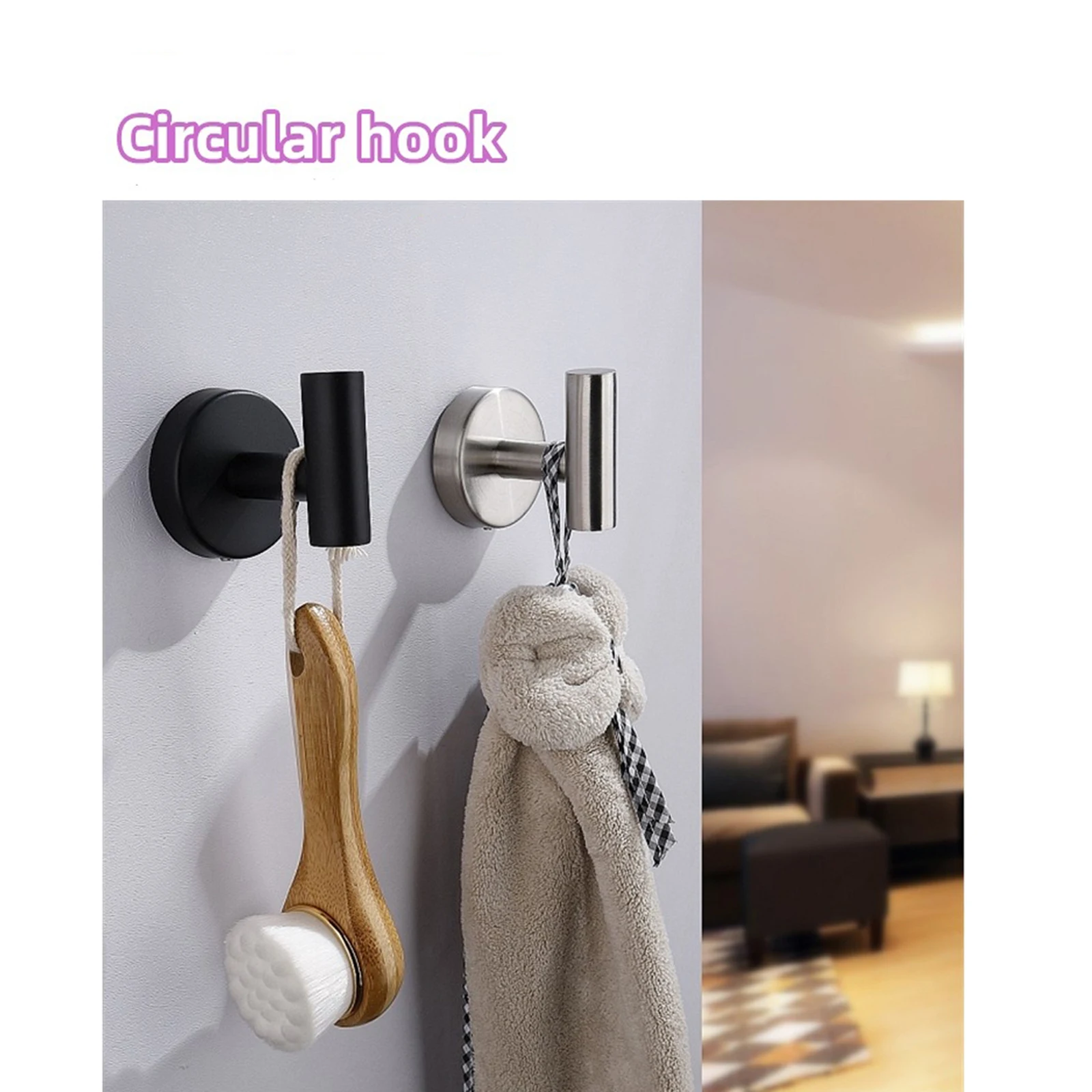 

Coat Hook, Household Wall-Mounted Stainless Steel Clasps Storage Rack for Sitting Room Bedroom