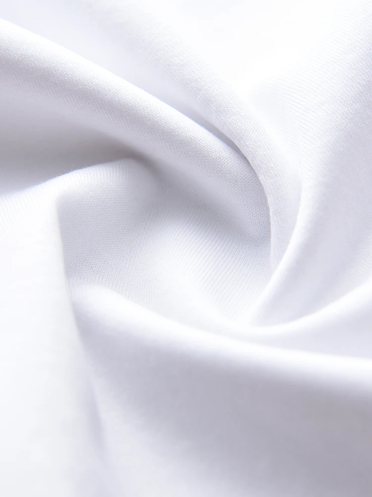 

100% Cotton Mens T-shirts Luxury Mercerized Round Collar T-shirts Men Plus Size 3XL 4XL Slim Fit White Man T-shirts