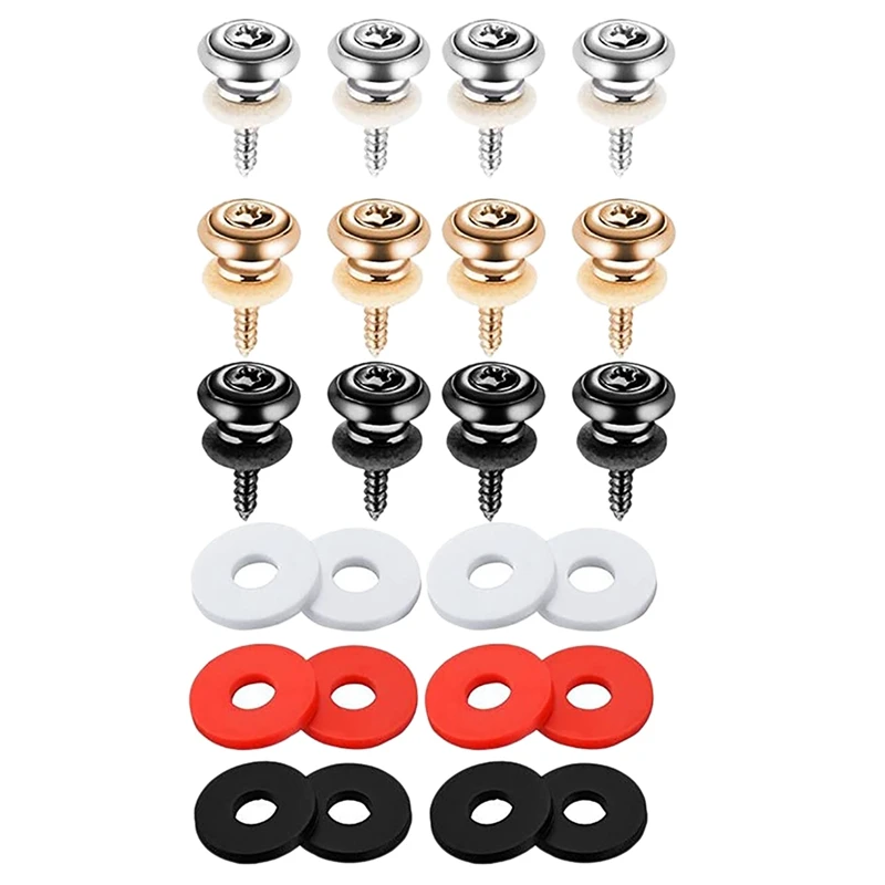 

Guitar Strap Part Includes 6 Pair Guitar Strap Buttons End Pins And 6 Pair Rubber Guitar Strap Blocks