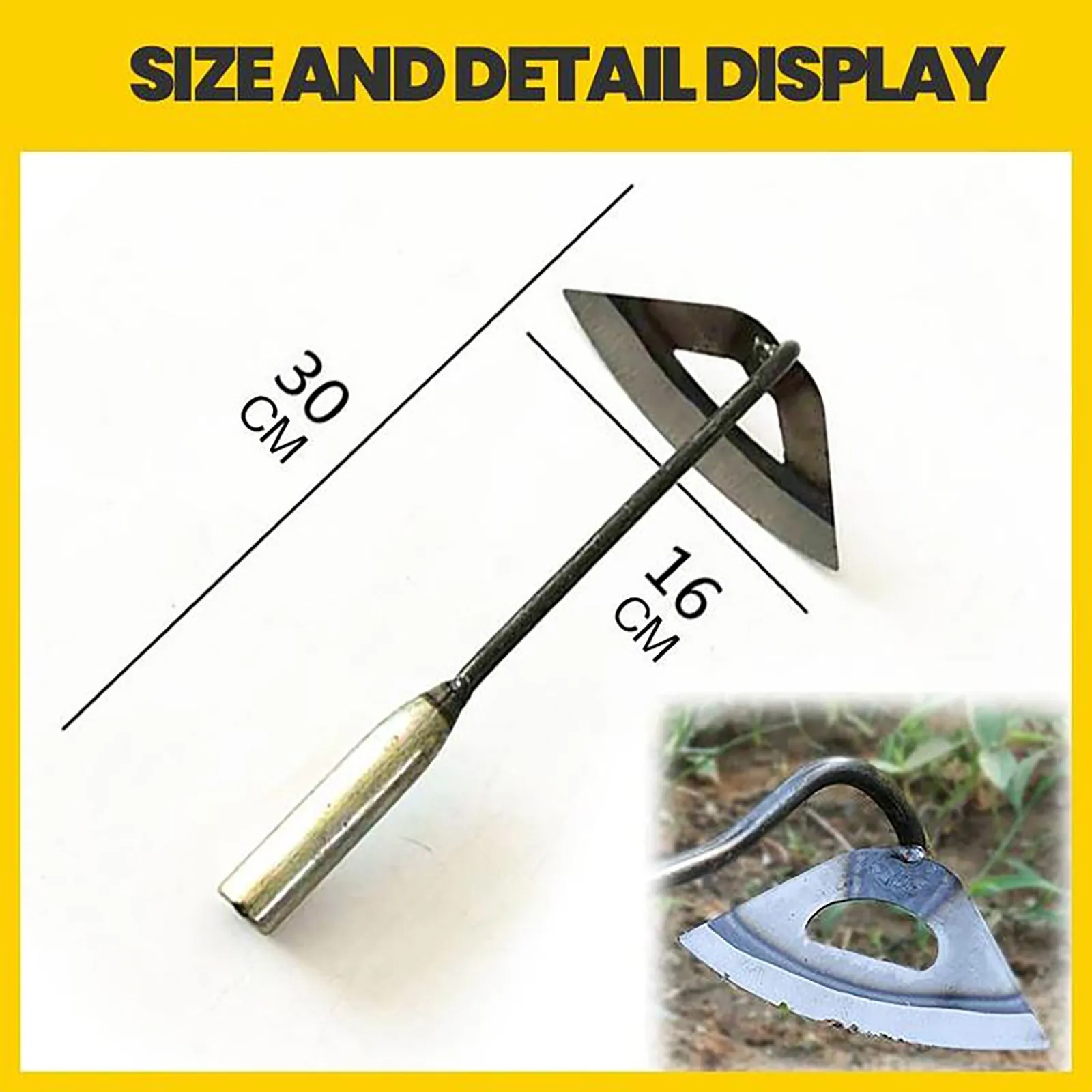 

1pc All-steel Hardened Hollow Hoe Handheld Weeding Rake Planting Vegetable Farm Garden Agriculture Tool Weeding Accessories