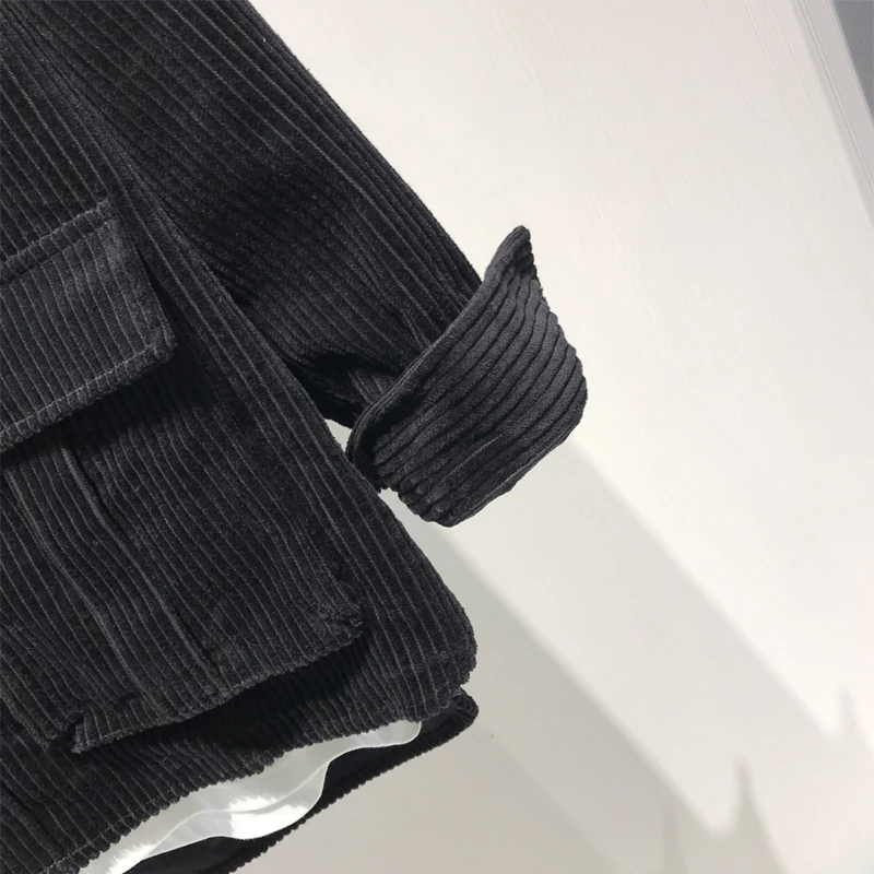 Однобортный рубашки Мужская Осенняя Harajuku футболки Повседневное с длинным рукавом однотонные Топы Вельветовая куртка в стиле «хип-хоп» блузка