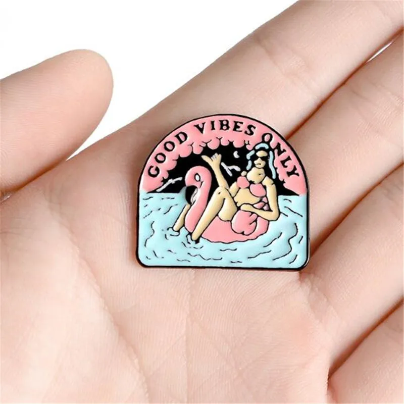 Новый мультфильм плавательный бассейн значок украшения одежды аксессуары