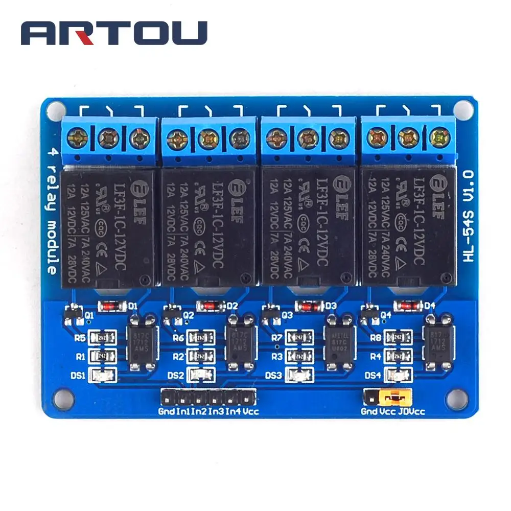 4 канальный 12В релейный модуль низкого уровня выход Релейный для Arduino|relay module|module