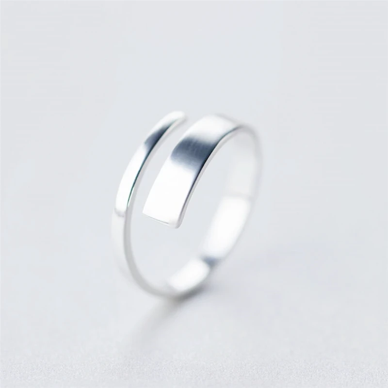 

Simple Drawing Silver Color Literaray Temperament Personality Fashion Female Resizable Opening Rings SRI054