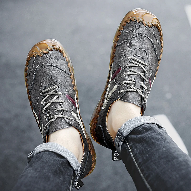 

Classic Comfortable Men Casual Shoes Loafers Men Shoes Quality Split Leather Shoes Men Flats Hot Sale Moccasins Shoes Size 38-47