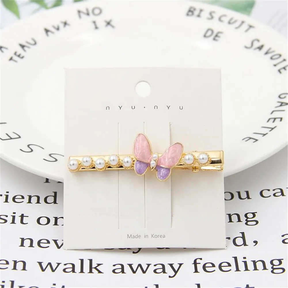 

Butterfly Hair Clip Pearl Hair Pins Golden Metal Bobby Pin Hairpin Clamps Barrettes Headwear for Women Korean Hair Accessories