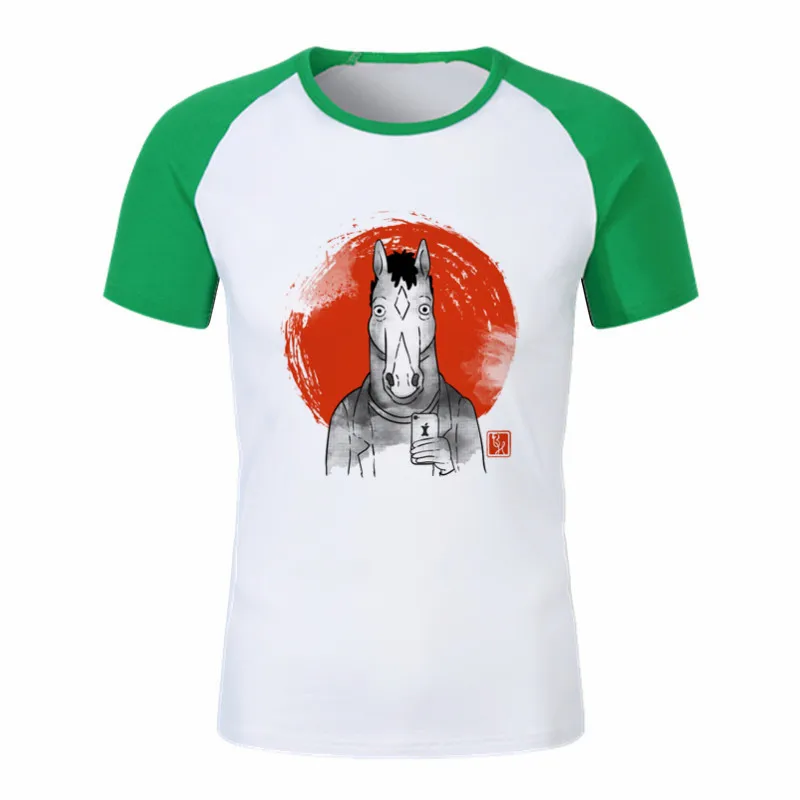 Famous Movie Bojack Horseman T Shirt for Men and Women Summer Fashion Male O Neck Print T-Shirts Streetwear Unisex Graphic Tees - Цвет: P1760H-green