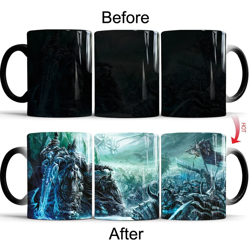 Кофейная кружка Death Knight креативная с изменением цвета Термочувствительная